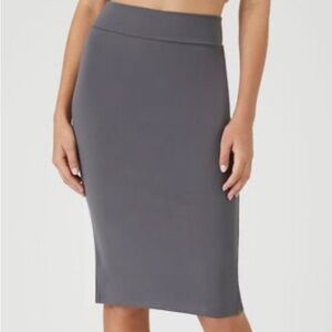 Super cute, flattering, simple, stretchy, charcoal, gray pencil skirt.